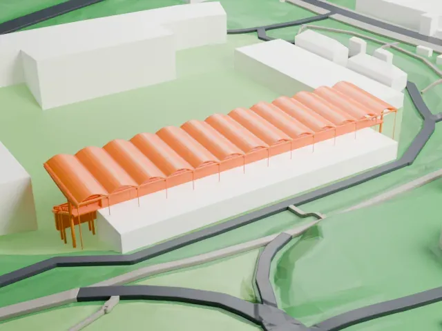 Ludwigsparkstadion model, South view