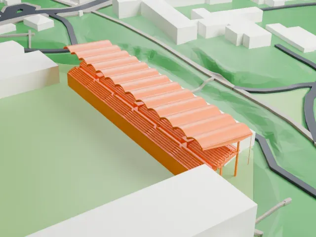Ludwigsparkstadion model, West view