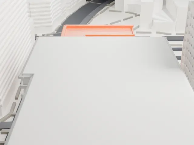 Luhrs Building model, West view