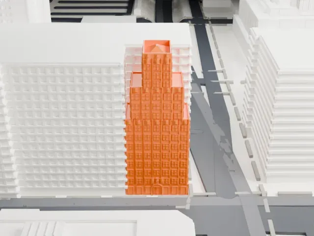 Luhrs Tower model, North view