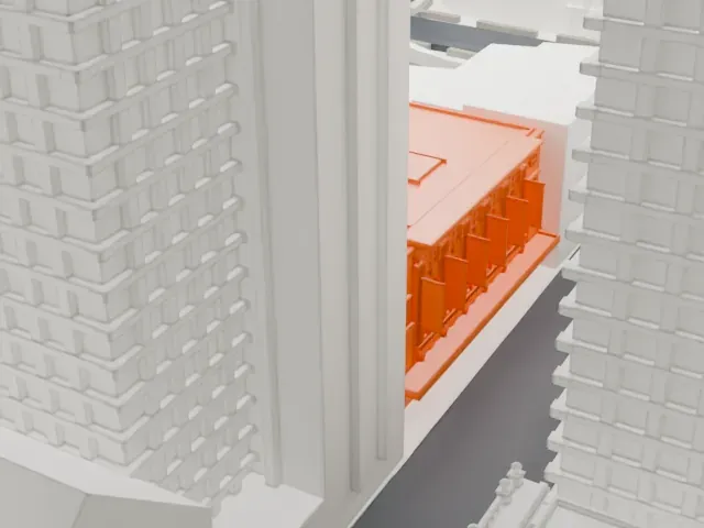 Lunt-Fontanne Theatre model, West view