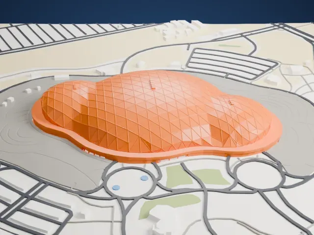 Lusail Sports Arena model, East view