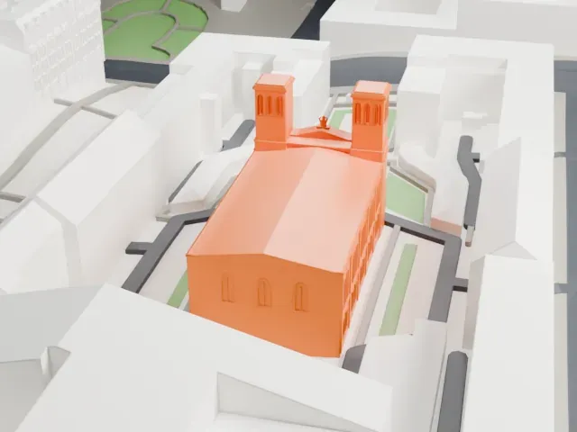 Lutheran Church of Saint Peter and Saint Paul model, North view
