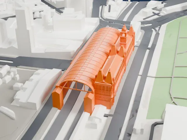 Luz Station model, East view