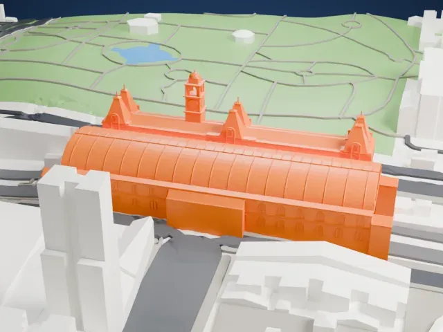 Luz Station model, South view