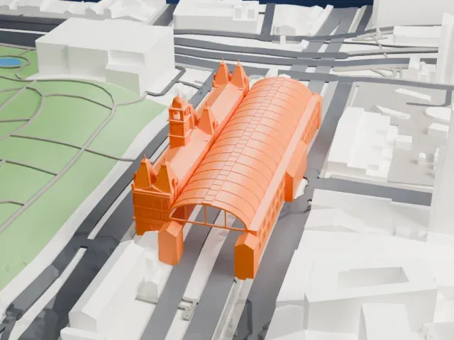 Luz Station model, West view