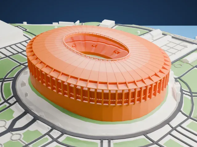 Luzhniki Stadium model, North view