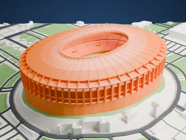 Luzhniki Stadium model, West view