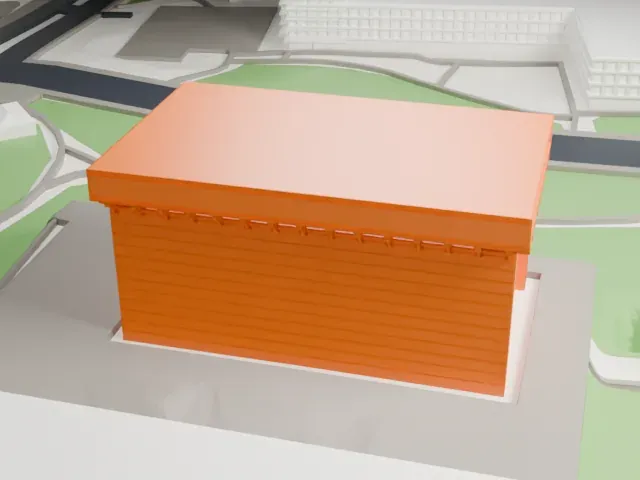Lyndon Baines Johnson Library and Museum model, East view