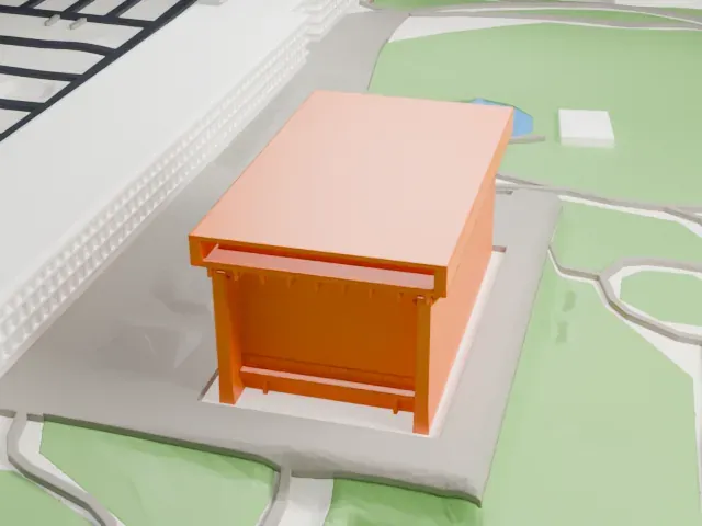 Lyndon Baines Johnson Library and Museum model, North view