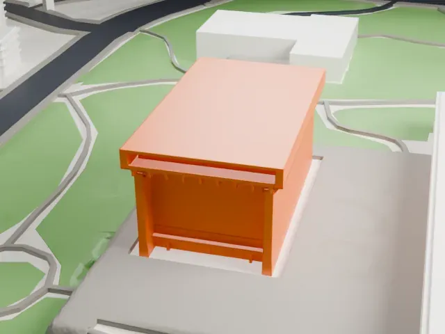 Lyndon Baines Johnson Library and Museum model, South view
