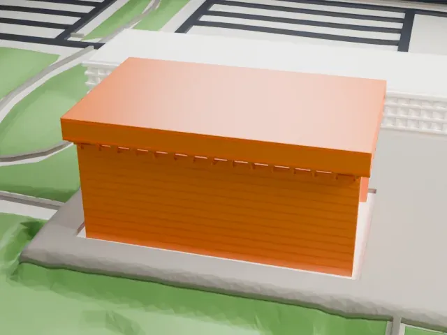 Lyndon Baines Johnson Library and Museum model, West view