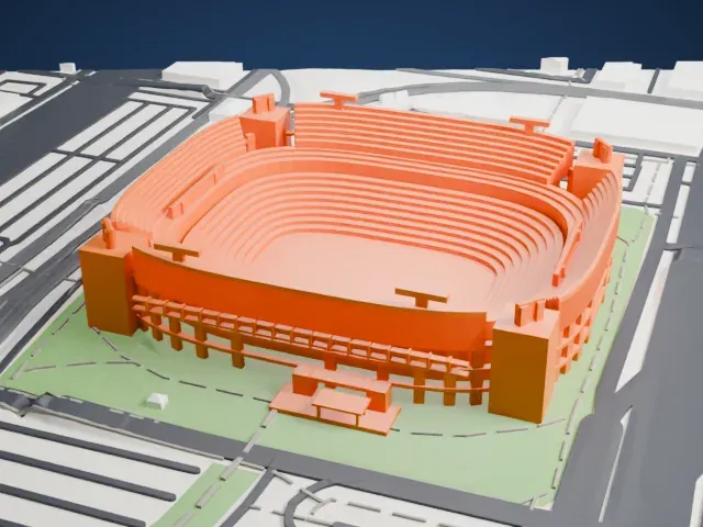 M&T Bank Stadium model, North view
