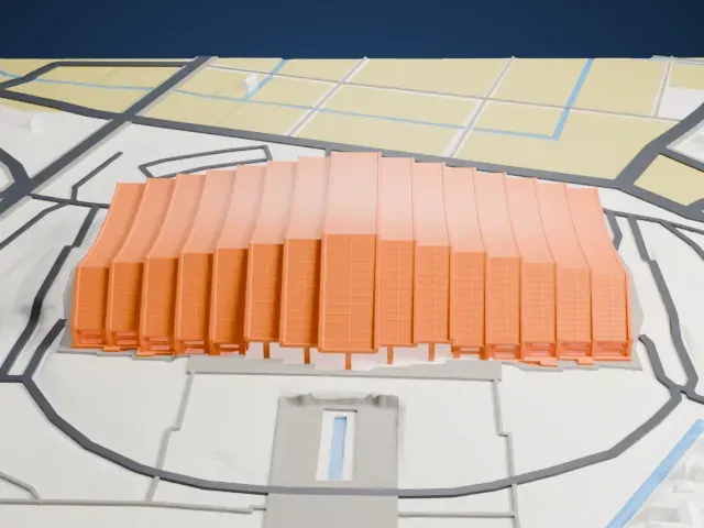 M-Wave model, North view