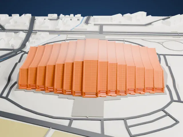 M-Wave model, South view
