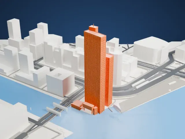 Maastoren model, North view
