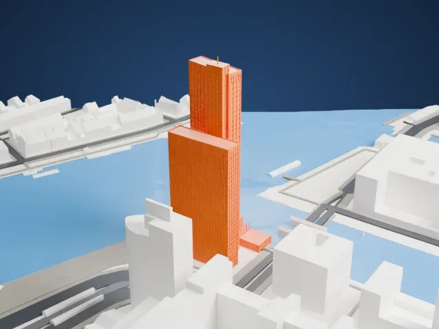 Maastoren model, South view