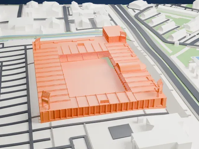 MAC3PARK Stadion model, North view