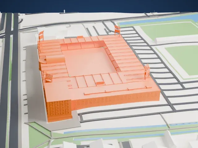 MAC3PARK Stadion model, South view