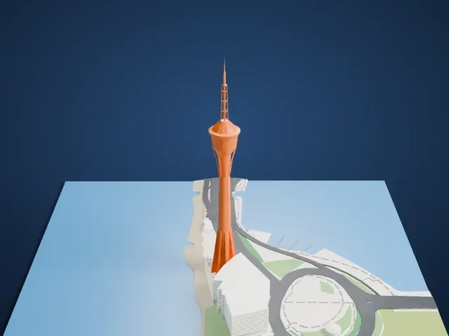 Macau Tower model, East view