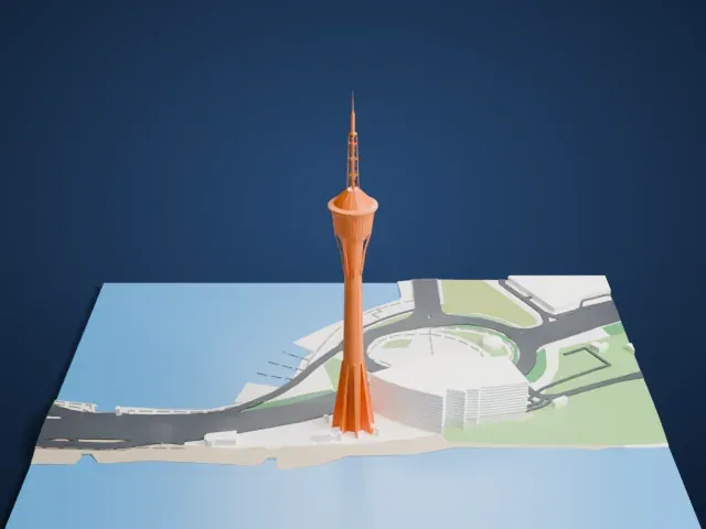 Macau Tower model, South view