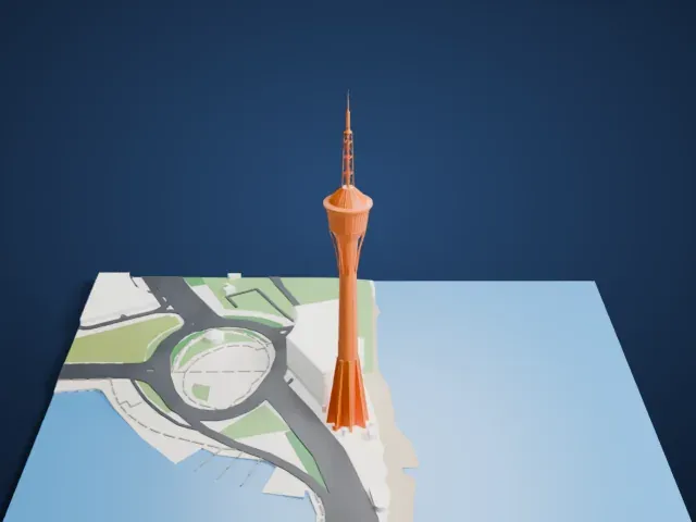 Macau Tower model, West view