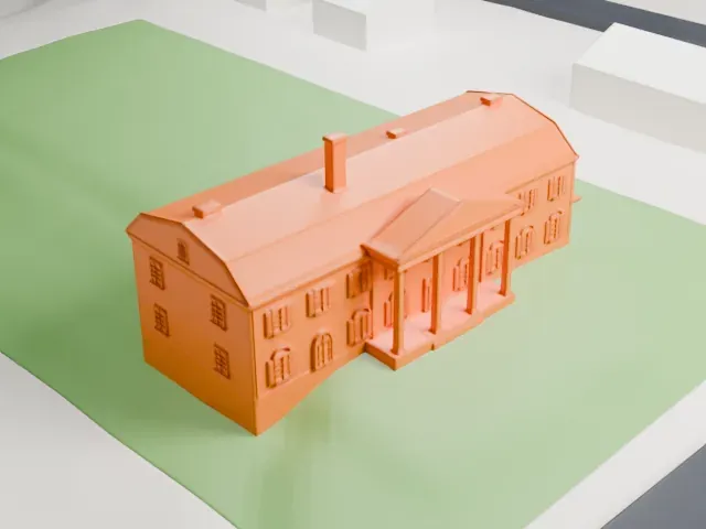 Macculloch Hall Historical Museum model, East view