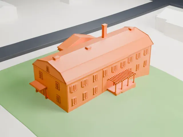 Macculloch Hall Historical Museum model, West view