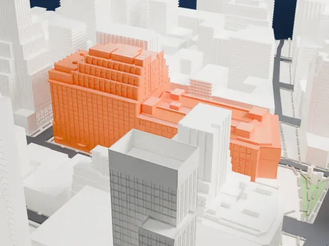 Macy's Herald Square model, South view