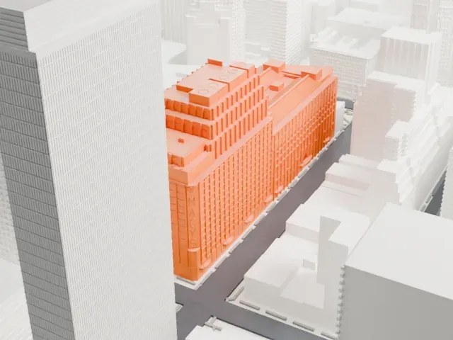 Macy's Herald Square model, West view