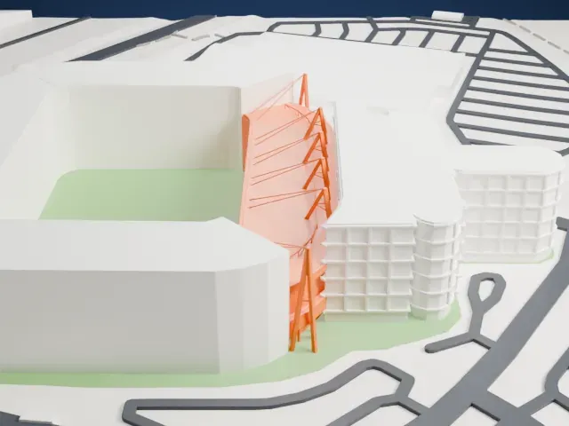 Madejski Stadium model, North view