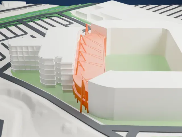Madejski Stadium model, South view