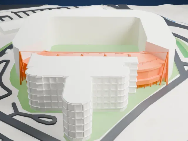Madejski Stadium model, West view
