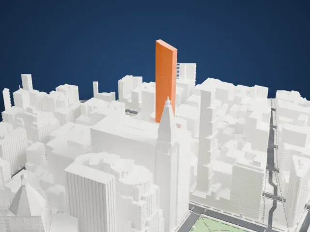 Madison Square Park Tower model, North view