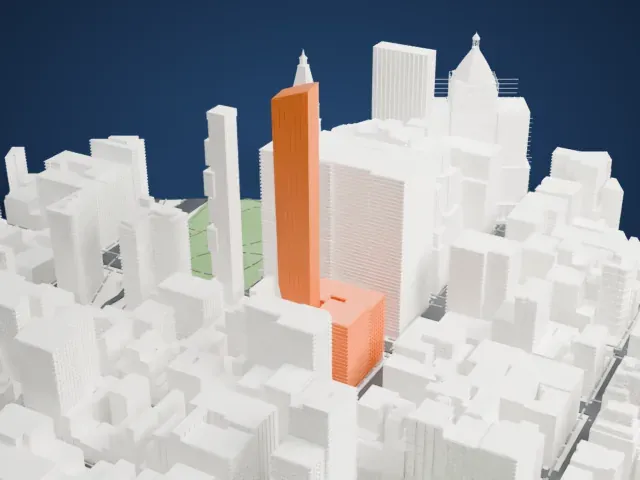 Madison Square Park Tower model, South view