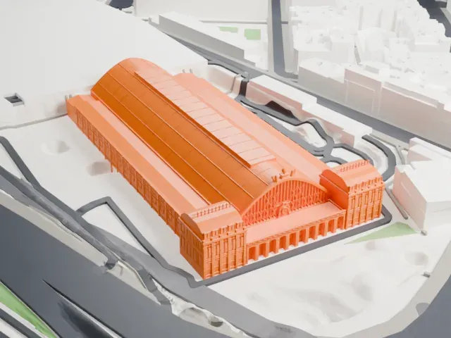 Madrid Atocha railway station model, North view