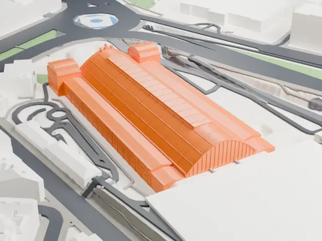 Madrid Atocha railway station model, South view