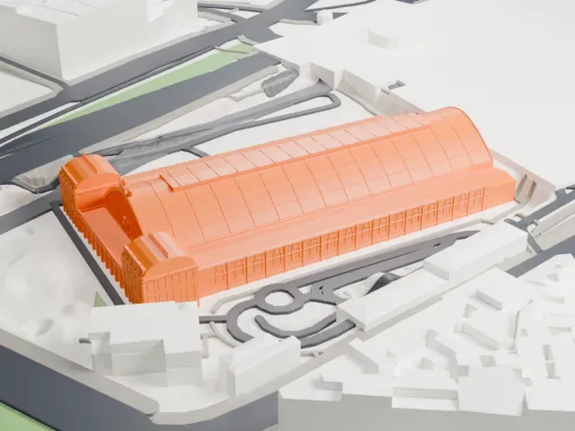 Madrid Atocha railway station model, West view