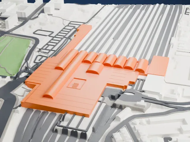 Madrid-Chamartín-Clara Campoamor railway station model, South view