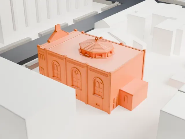 Magen David Synagogue, Brooklyn model, East view