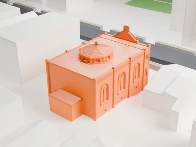 Magen David Synagogue, Brooklyn model, North view