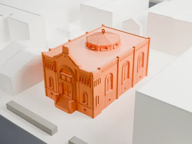 Magen David Synagogue, Brooklyn model, South view