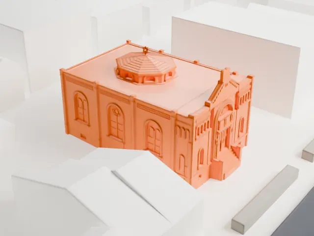Magen David Synagogue, Brooklyn model, West view