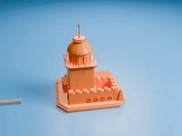 Maiden's Tower model, North view