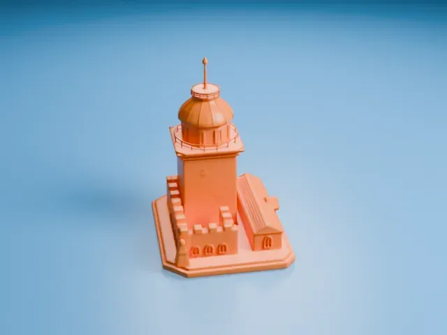 Maiden's Tower model, West view