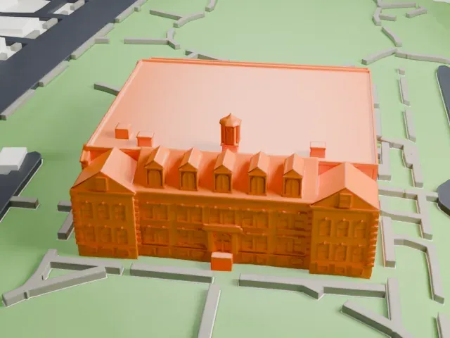 Main Street School model, West view