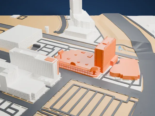 Main Street Station model, East view