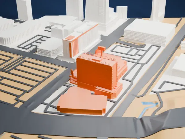 Main Street Station model, North view