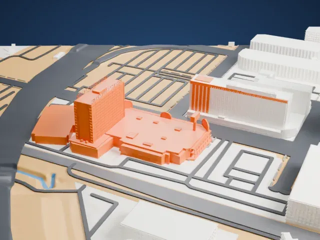 Main Street Station model, West view