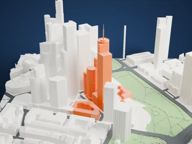 Main Tower model, North view